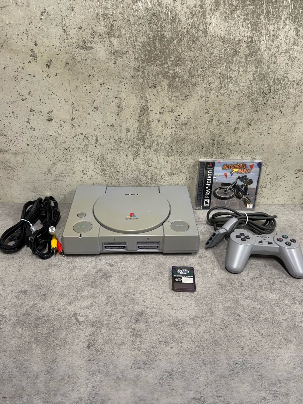 Sony PlayStation 1 PS1 Console Bundle Controller Game Memory Card Tested Read